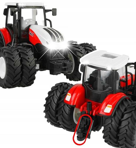 TRAKTOR ZDALNIE STEROWANY RC CIĄGNIK Z ROZSIEWACZEM NAWOZÓW PILOT ŚWIATŁA na Arena.pl