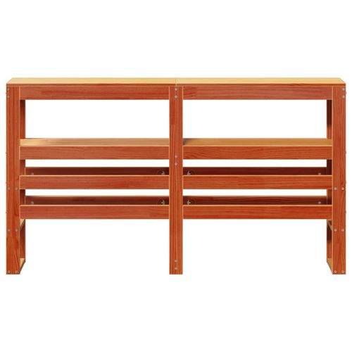 Wezgłowie do łóżka, z półkami, woskowy brąz, 120 cm, sosnowe na Arena.pl