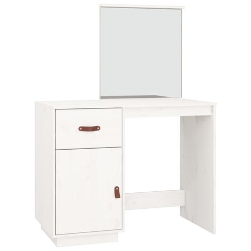 Toaletka, biała, 95x50x134 cm, lite drewno sosnowe na Arena.pl