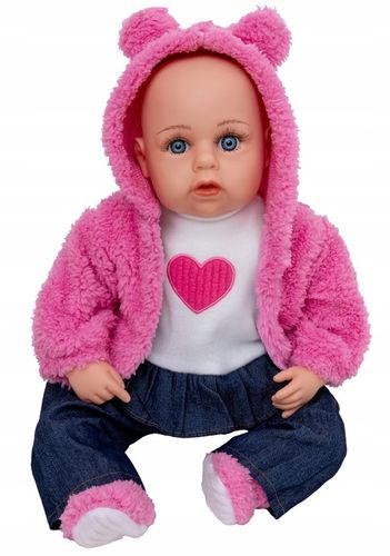 DUŻA LALKA BOBAS 45 cm mówi śpiewa po PL + SMOCZEK + BUTELKI + PAMPERSY na Arena.pl