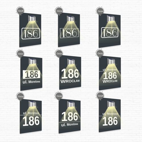 antracyt TABLICZKA lampka solarna ADRESOWA strzałka aluminiowa dibond 40x30 na Arena.pl