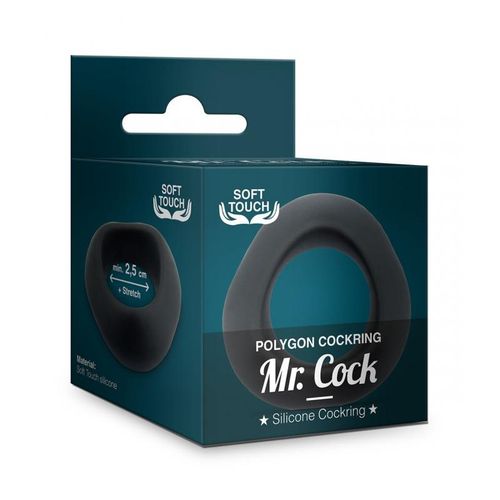 mr. cock polygon silicone cockring black na Arena.pl