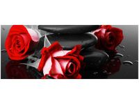 OBRAZ RÓŻE TLE KAMIENI AKCENT KOLORYSTYCZNY