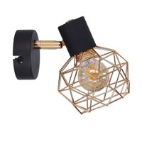 Acrobat kinkiet 1x40W E14 czarny klosz złoty