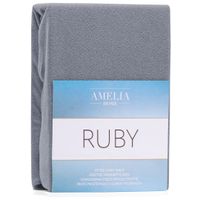 Prześcieradło Frotte Rubin z gumką ciemnoszare 180x200 +30 cm AmeliaHome