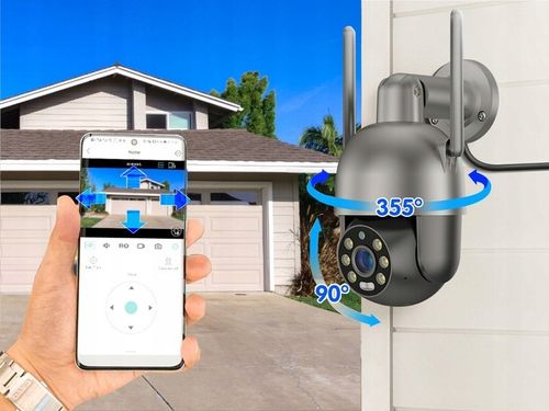 Zewnętrzna Obrotowa Kamera IP WiFi 8MPx 4K ALARM na Arena.pl