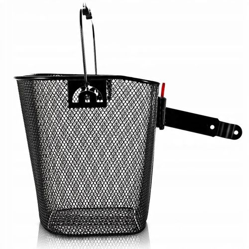 KOSZYK KOSZ METALOWY ROWEROWY NA ROWER PRZEDNI Z UCHWYTEM CLICK CZARNY DUŻY na Arena.pl