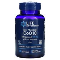 LIFE EXTENSION Koenzym Q10 Ubichinon 100 mg + D-Limonen 100 mg (60 kaps.)