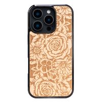 drewniane etui bewood do iphone 16 pro róże aniegre
