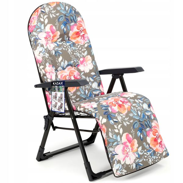 FOTEL LEŻAK OGRODOWY PLAŻOWY SKŁADANY PODNÓŻEK zdjęcie 1