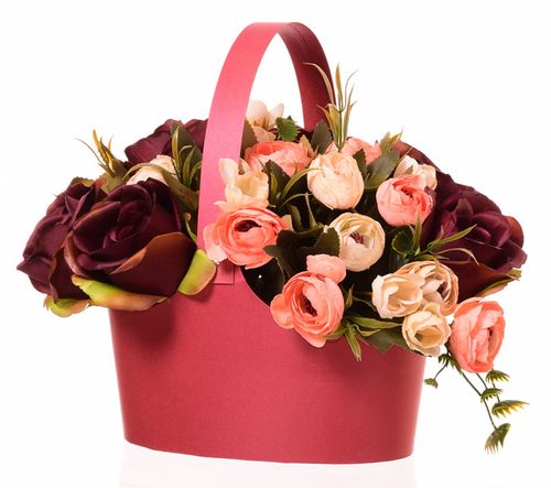 Flower box krem brąz prezent na Arena.pl