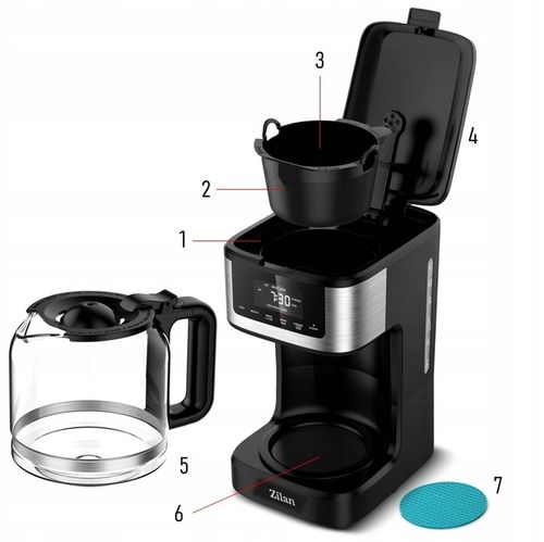 EKSPRES DO KAWY PRZLEWOWY 900W 1800ML PANEL DOTYKOWY na Arena.pl