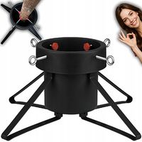 DUŻY STOJAK NA POD CHOINKĘ UNIWERSALNY STABILNY MOCNY CZARNY POJEMNIK WODY