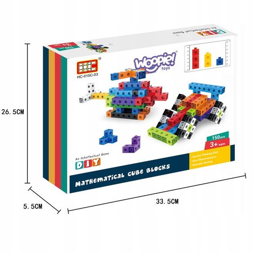KLOCKI KONSTRUKCYJNE 3D PUZZLE FIGURKI EDUKACUJNE UKŁADANKA 150 EL. WOOPIE na Arena.pl