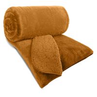 Narzuta futrzana Nina miodowa 220x240 cm elegancka i ciepła baranek