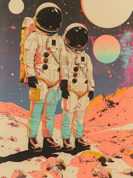 Plakat 30x40cm Astrounauci Kosmonauci zdjęcie 1