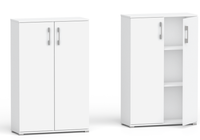 Regał komoda biurowa Pola 2D 110 x 80 cm biały 3 półki