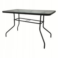 Stół ogrodowy BERGAMO TRIO 120x70 cm czarny szklany blat