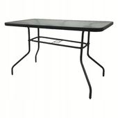 Stół ogrodowy BERGAMO TRIO 120x70 cm czarny szklany blat