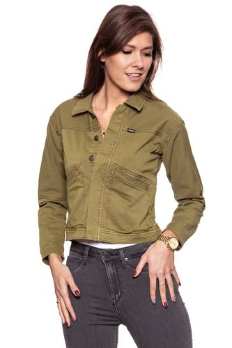 DAMSKA KURTKA JEANSOWA WRANGLER CROP JACKET ARMY GREEN W402CBGV7 L na Arena.pl