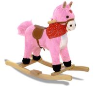 Konik Różowy Koń na biegunach rży + ruchomy ogon i pysk bujak