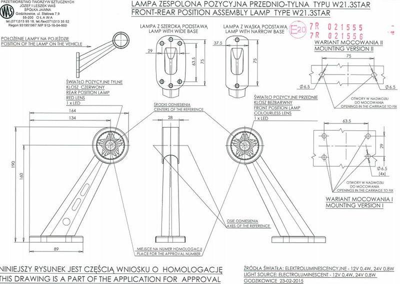 Lampa LED obrysowa przednio-tylna LEWA (875L) zdjęcie 7