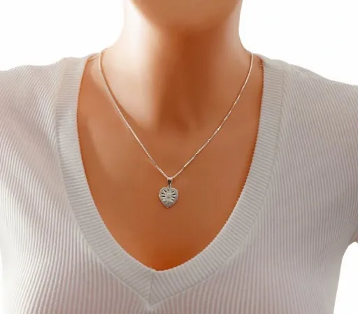 Łańcuszek Srebrny Wenecjana z Medalikiem Serduszko pr 925 Grawer Gratis zdjęcie 14