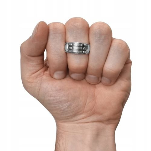 Sygnet srebrny pr. 925 PIERŚCIEŃ ATLANTÓW Srebro Oksydowane + Grawer | r.20 na Arena.pl