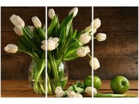 OBRAZ BUKIET JASNYCH TULIPANÓW KWIATY