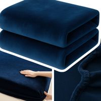 PRZEŚCIERADŁO Z GUMKĄ 160x200 PLUSZOWE POLAROWE MIŚ MIĘKKIE CIEPŁE GRANATOWE