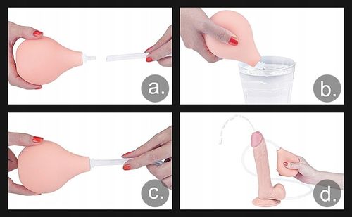 DILDO SQUIRTING Z WYTRYSKIEM 22CM +sztuczna sperma na Arena.pl