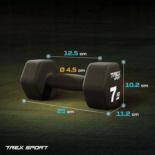 Zestaw 2x7kg hantle żeliwne hantelki ciężarki do ćwiczeń fitness Trex na Arena.pl