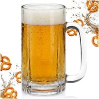 Kufel do Piwa Duży Szklany Szklanka z Uchwytem z Grubego Szkła 500 ml 0,5L