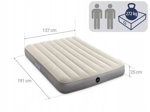 Materac Dmuchany Dwuosobowy Welurowy Łóżko Intex z Pompką MODEL 2024 na Arena.pl