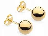 ZŁOTE KOLCZYKI pr. 585 KULKI 7mm SZTYFT 14k