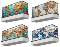 Osłona balkonowa mata ozdobna na balkon na wymiar MAPY ŚWIATA RÓŻNE WZORY