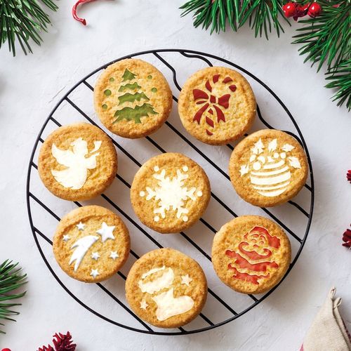 Szablony do Dekoracji KAWY i CIASTEK 9 cm Wielorazowe Zestaw 9 szt ŚWIĘTA na Arena.pl