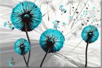 100 70CM OBRAZ PŁÓTNO DMUCHAWCE TURKUSACH PŁÓTNO RAMA