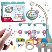 KARUZELA DO ŁÓŻECZKA WIELOFUNKCYJNA Z PROJEKCJĄ GWIAZD GRZECHOTKI GRYZAKI