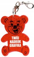 Brelok odblaskowy MIŚ reklamowy gadżet TWOJE LOGO NADRUK GRAFIKA 50 szt.