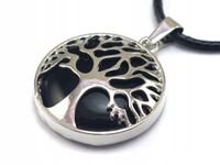 WISIOREK kamień OBSYDIAN CZARNY drzewo ŻYCIA W1491