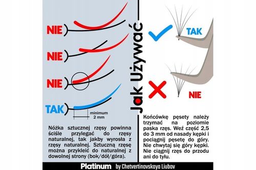 Rzęsy do przedłużania ciemnobrązowe 0,10 Skręt J 8-15mm PLATINUM na Arena.pl