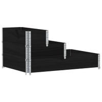 3-poziomowa podwyższona donica, czarna, 120x80 cm, sosnowa