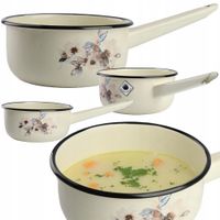 RONDEL 1,5L EMALIOWANY GŁADKI WZÓR JAŚMIN GARNEK RONDELEK TRADYCYJNY