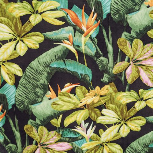 Zasłona gotowa na przelotkach LIVY 140x250 Design91 czarna w roślinny wzór na Arena.pl