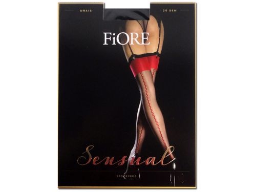 Pończochy do pasa czerwona manszeta Black 2 na Arena.pl