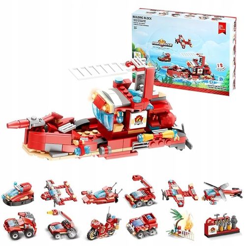 KLOCKI KONSTRUKCYJNE 12w1 POJAZDY RATOWNICZE KALENDARZ ADWENTOWY PREZENT na Arena.pl