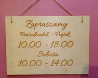 Tabliczka "Godziny Otwarcia" - sklejka