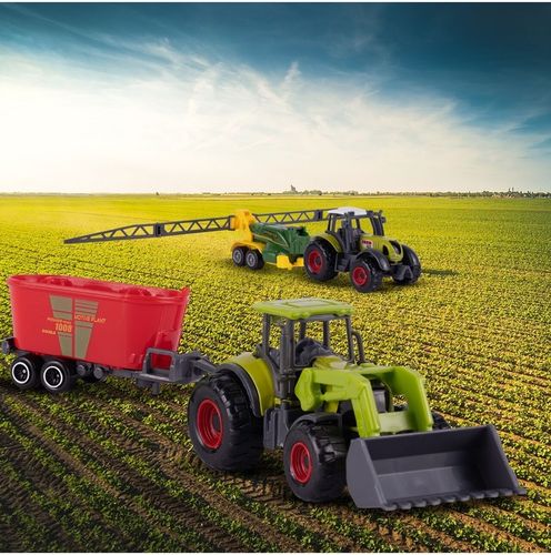 ZESTAW TRAKTOR CIĄGNIK KOMBAJN MASZYNY POJAZDY ROLNICZE ZWIERZĘTA PREZENT na Arena.pl