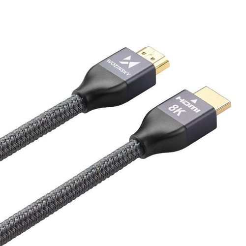 Kabel przewód HDMI 2.1 8K 60 Hz 48 Gbps 4K 120 Hz 2K 144 Hz 5 m srebrny na Arena.pl